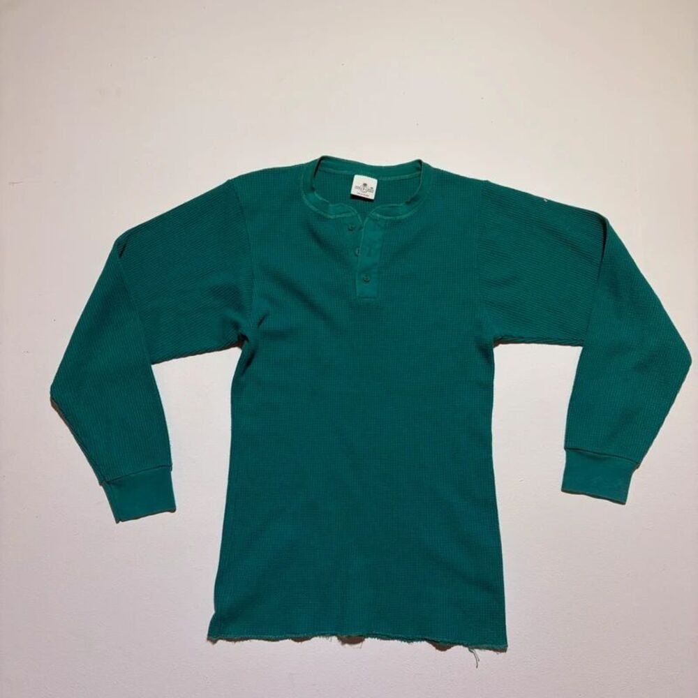 Vintage Green Henley Shirt Men's CucaMonga
